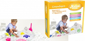 Масса для лепки - Живой песок – Стандарт, 750 грамм и 3 формочки (Живой песок, 0263/2029) 